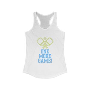 One More Game. Women’s Pickleball Racerback Tank.