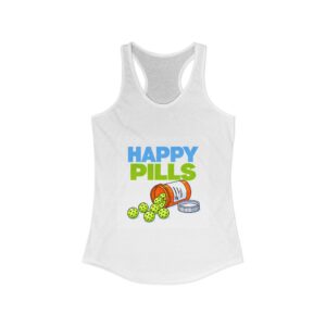 Happy Pills. Women’s Pickleball Racerback Tank.