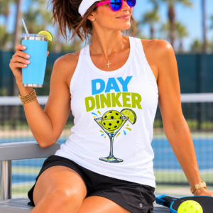 Day Dinker. Women’s Pickleball Racerback Tank.